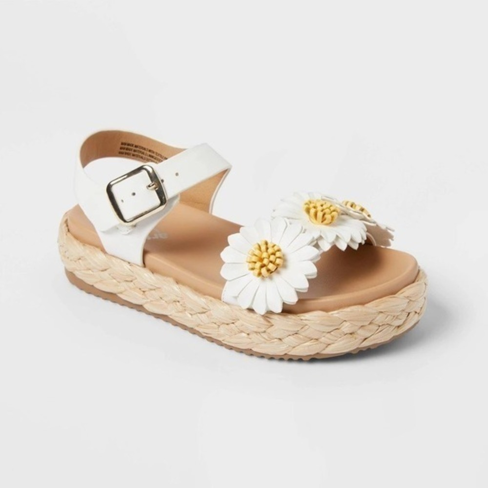 Big Girl Platform Sandals Art Class Makayla Daisy White Size 5 New With Tags